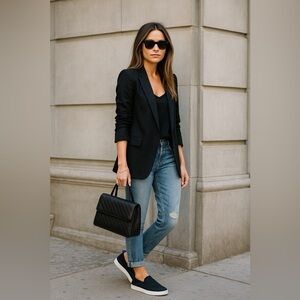 Franco Sarto Women’s Black Mesh Slip-On Sneakers Size 6M Lightweight NWB